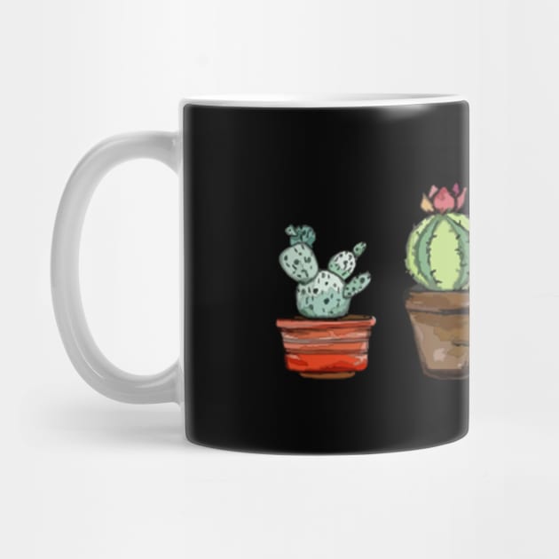 Cactus Pots Watercolor Plant -Hipster by mangobanana